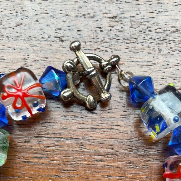 Art Glass Bracelet with Blown Glass Beads - Picture 5 of 6